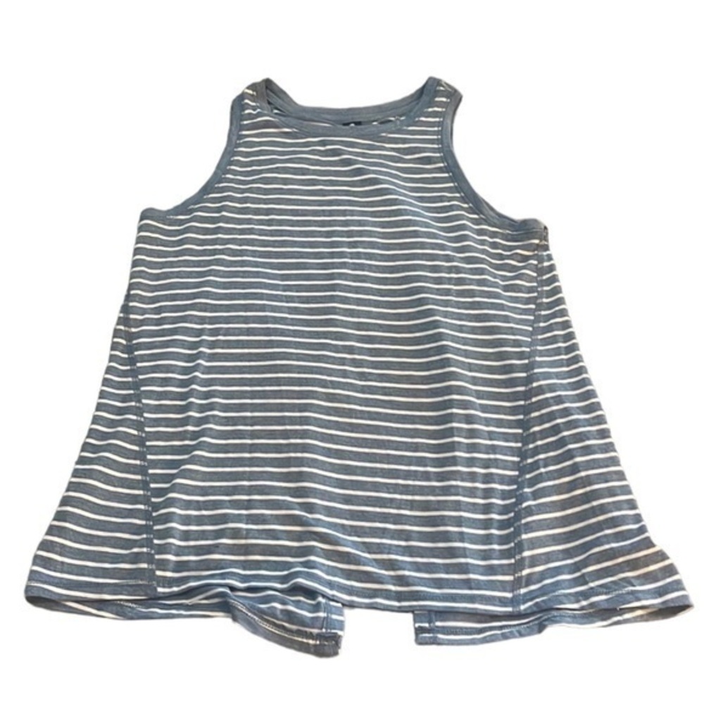 YOGALICIOUS Blue White Stripe Open Back Tank Top NWOT Size XS #7459